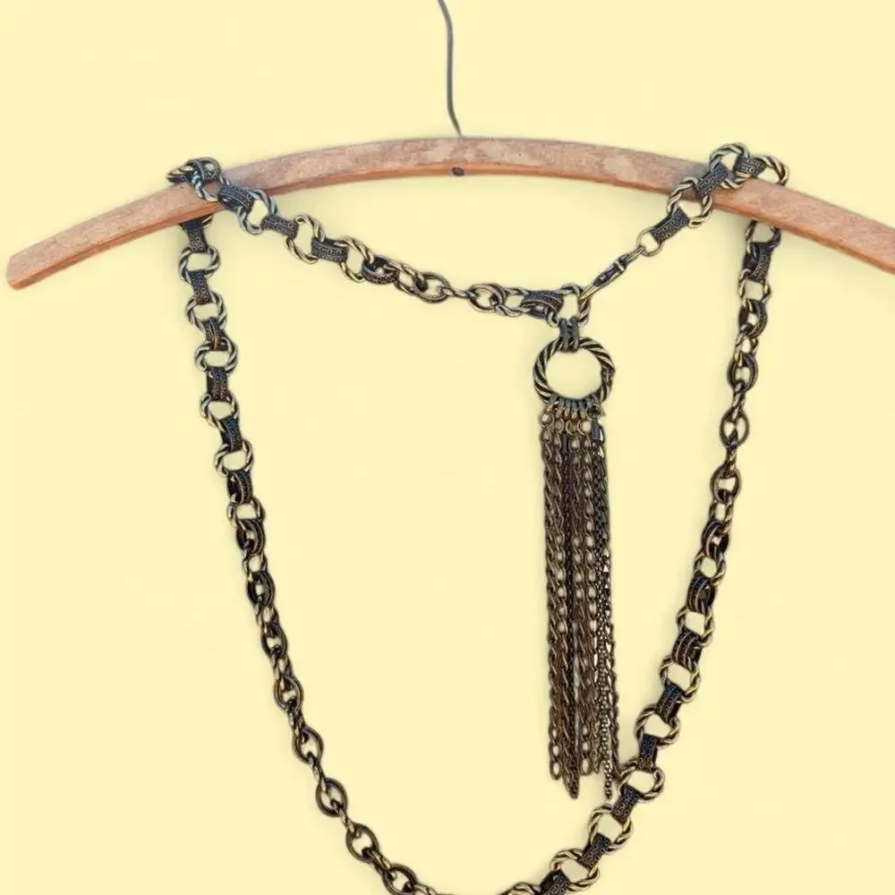 Vintage chunky antique bronze tassel